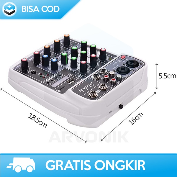 CONSOLE MIXER PROFESSIONAL BY MUSLADY AI-4 PHANTOM POWER 48V 4 CHANNEL
