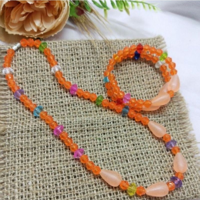 Kalung Anak Set Kalung Gelang Kristal Isi 1 Set