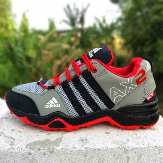 Sepatu adidas AX2 GO TREX GRAY red/ sepatu termurah/ sepatu original mewah keren
