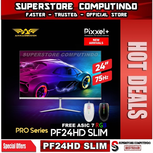 Armaggeddon Gaming Monitor Pixxel+ Pro PF24HD SLIM 24 Inch 75Hz AHVA