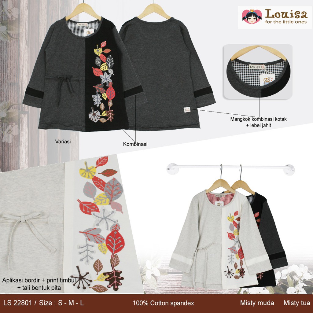 Atasan Kaos Lengan Panjang dan Pendek Anak Perempuan Usia 8 9 10 11 Tahun Impor Murah Louisa Geenee