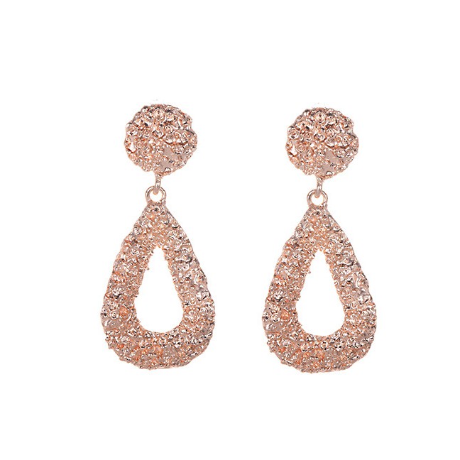 LRC Anting Tusuk Fashion Alloy Small Water Droplets Hollowed Ear Studs F329XX