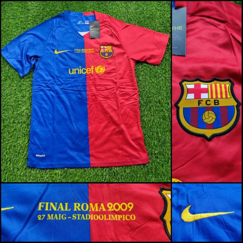 JERSEY RETRO BARCELONA UNICEF FINAL ROMA 2008/2009 GRADE ORI IMPORT