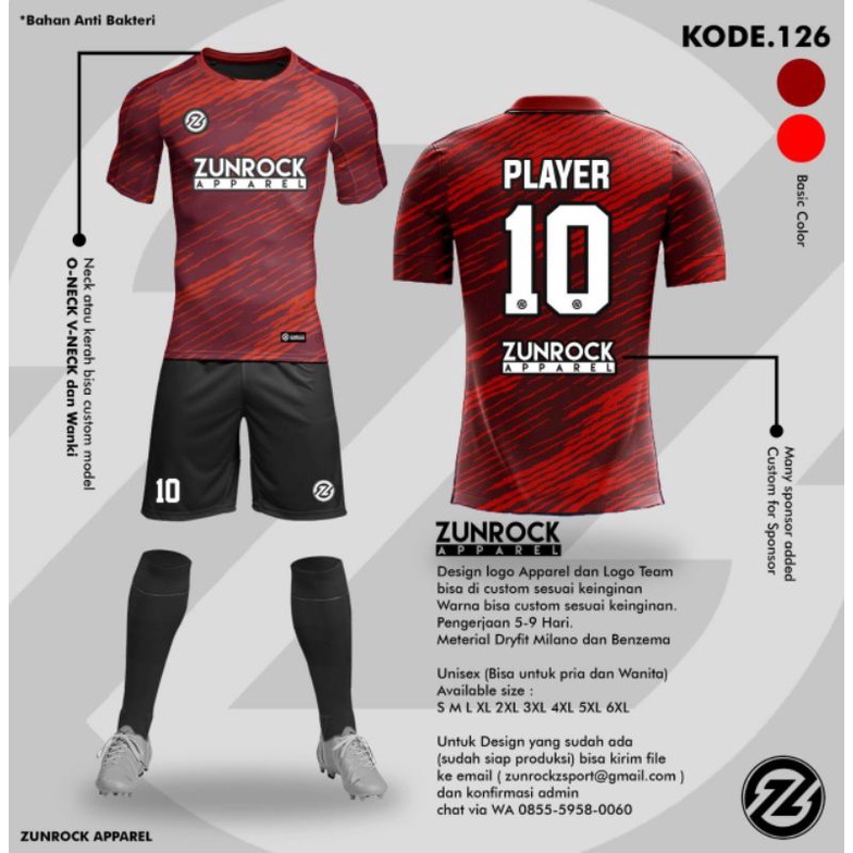 Jersey Futsal Bola Baju Printing sublim Setelan Olahraga badminton volly basket bulutangkis sepeda v