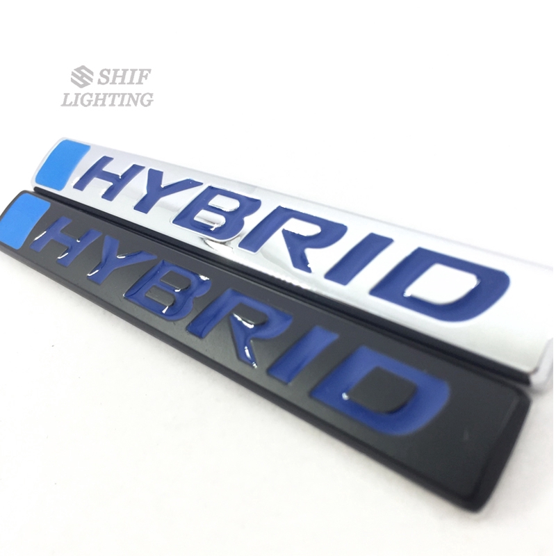 1pc Stiker Emblem Logo Hybrid Tulisan Metal Untuk Fender Samping Mobil Universal