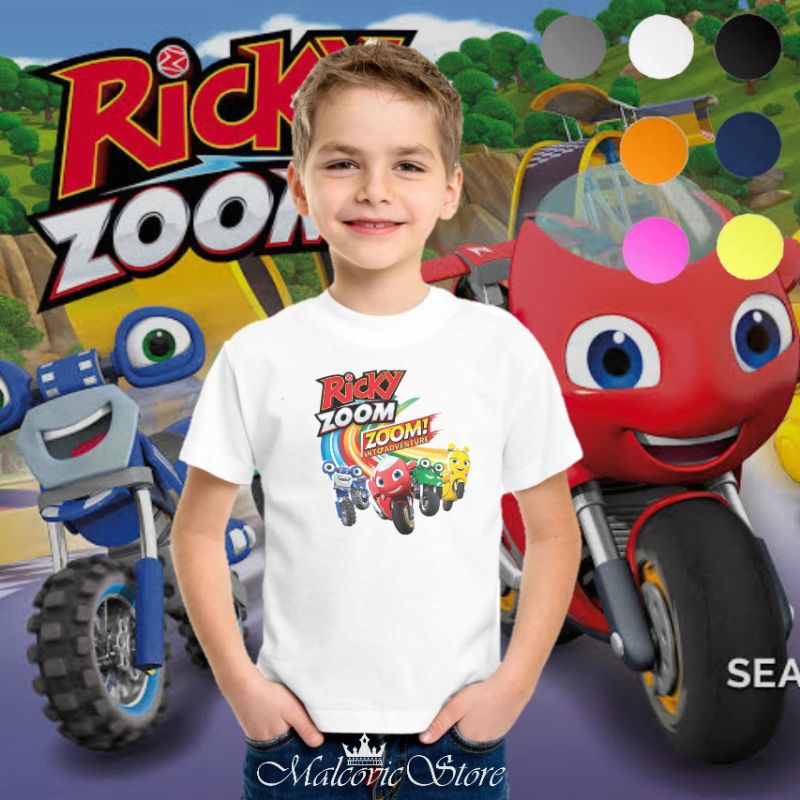 [ BISA COD] Baju Kaos T-shirt Anak Ricky Zoom Unisex Baju Ricky Zoom Anak Keren