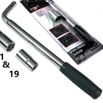 KUNCI RODA BAN SERBAGUNA L BISA PANJANG PENDEK UK BAUT 19 & 21 / KUNCI L BAN MOBIL <