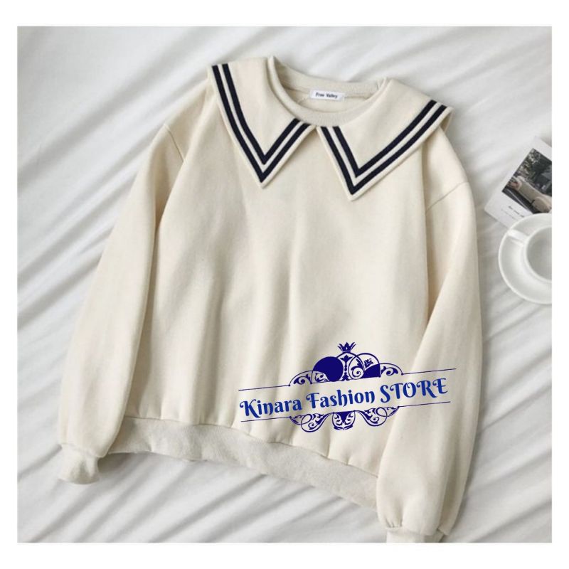 jaket sweater Crewneck oversize pakaian wanita Korean Style PULMA SWEATER Bahan Fleece Terbaru