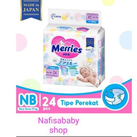 MERRIES Premium Tape Taped Popok Tapped Perekat New Born Newborn NB24