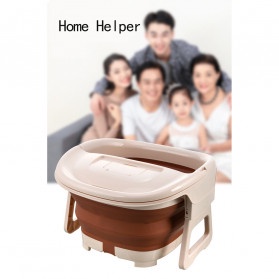 Ember Baskom Lipat Rendam Pijat Kaki Massager Pedicure Manicure Spa Bucket Folding Portable- SN521 - Brown