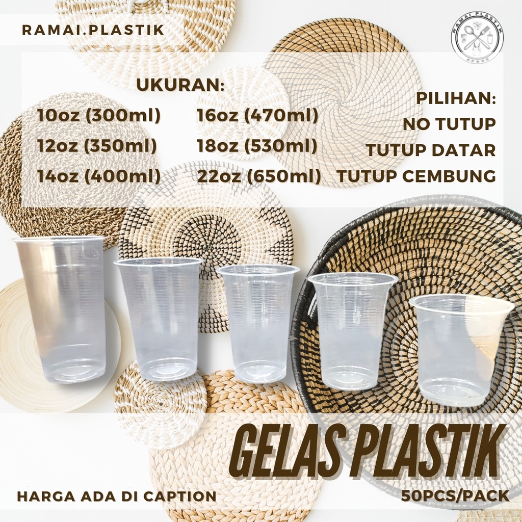 Jual Gelas plastik 10oz (300ml) isi 50pcs Shopee Indonesia