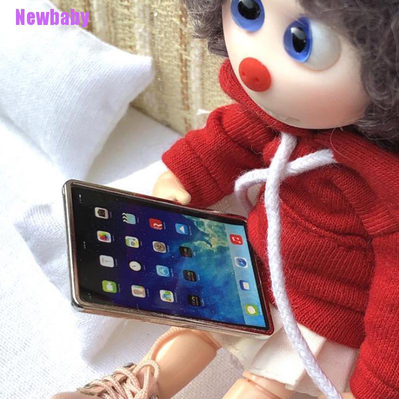 (Newbaby) Miniatur Tablet / Laptop Mini Skala 1: 12 Untuk Dekorasi Rumah Boneka