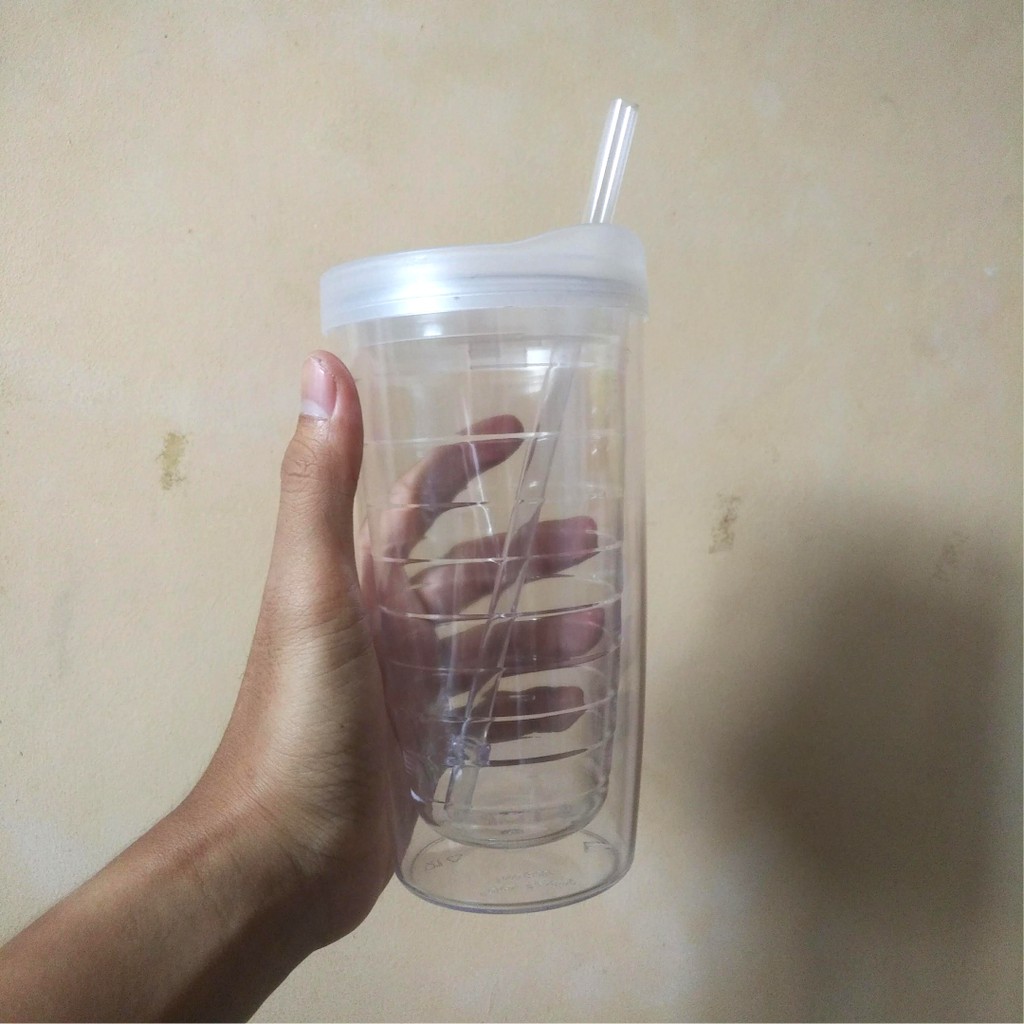 Chielo Twister Tumbler Cup with Straw Mug Gelas Air Sedotan Aesthetic Unik Plastik Transparan Bening-3