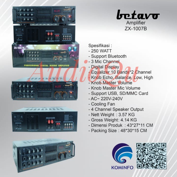 Amplifier Betavo ZX 1007B/ ZX1007B/ ZX 1007 B Bluetooth