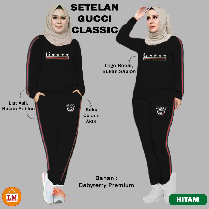 TERMURAH TERLARIS Baju Setelan Pakaian Olahraga Senam Training Wanita CLASSIC TERBARU LMS 18258