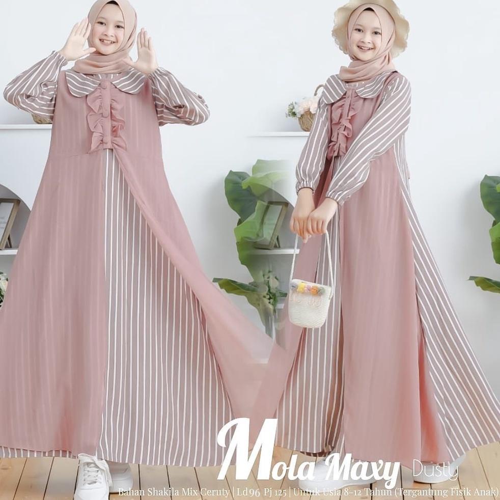 Kirim Sekarang✲ Mola Maxy Gamis Anak Remaja Tanggung Premium Bahan Shakilla IMPORT 61