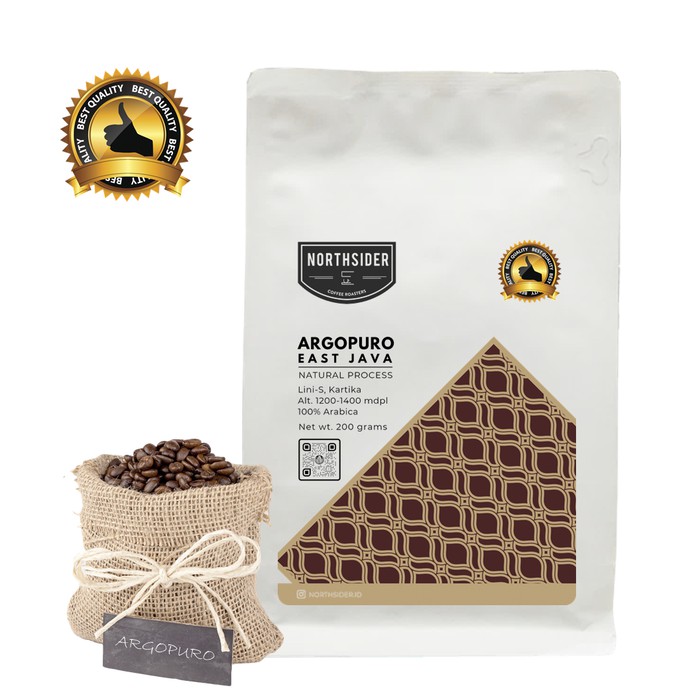 

KOPI BIJI ARABIKA ARGOPURO NATURAL 200GR NORTHSIDER COFFEE - kkp1427