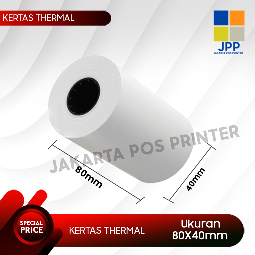 

Kertas Kasir Struk Thermal 80x40mm Thermal Paper Roll 80 x 40