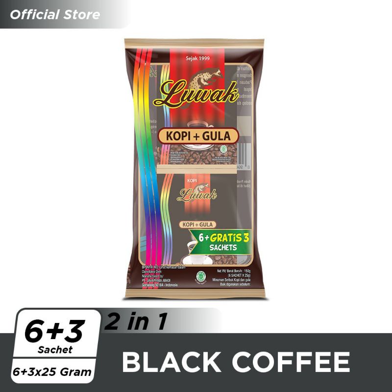 

Kopi Luwak Plus Gula Black Coffee Bag (6+3) x25gr
