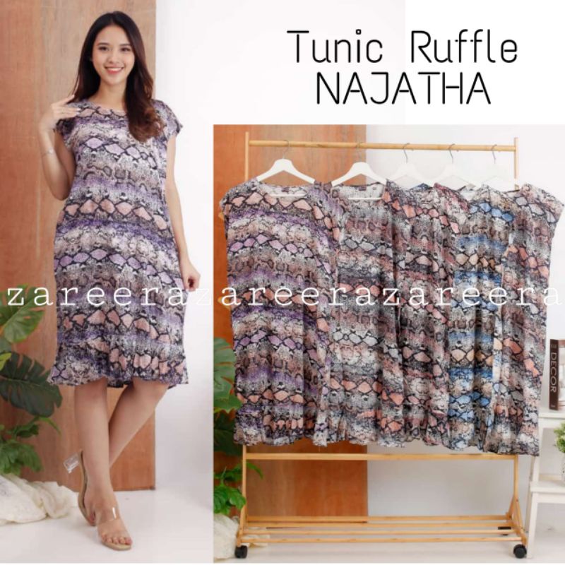 VIRAL DASTER TUNIC RUFFLE NAJATHA ANAK MUDA KEKINIAN ECER DAN GROSIR