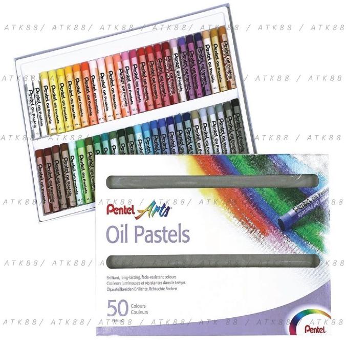 

] Crayon/ Oil Pastel Pentel 50 Warna