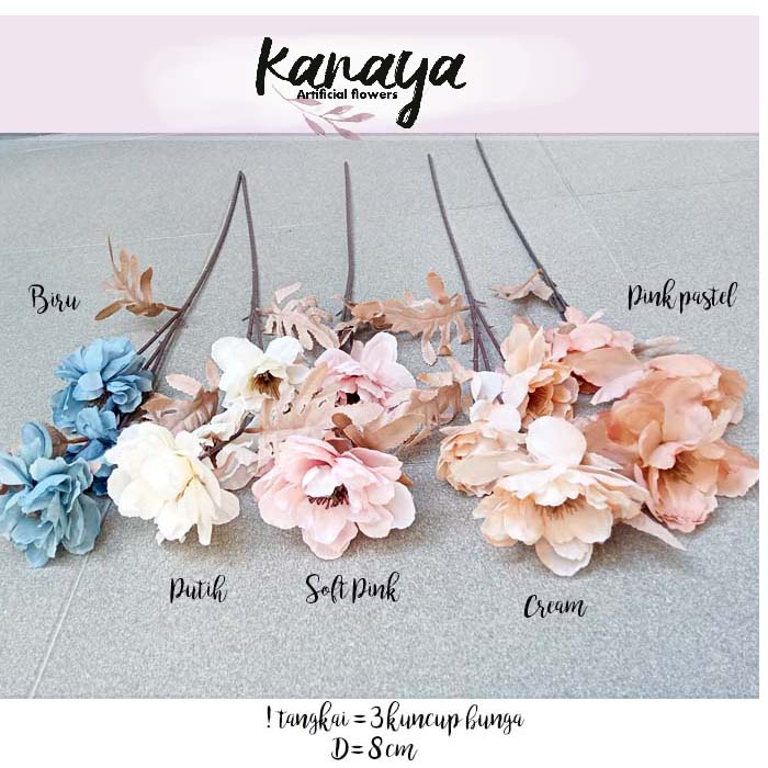 Bunga peony artificial panjang/bunga plastik dekorasi backdrop