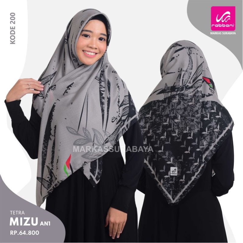 KERUDUNG SEGI EMPAT PALESTINE TETRA MIZU RABBANI ORIGINAL