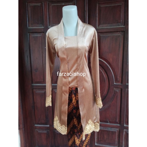 ORIGINAL!! Kebaya panjang selutut corneli (PO)-Mocca