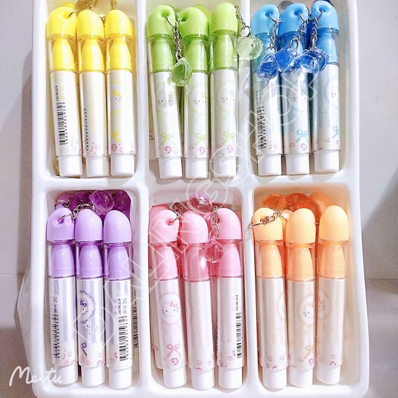 

[ 1 Bh & 6 Bh ] Stabilo Pastel Stabilo Gantungan Kepala Hello Kitty Stabilo Warna Highlighter DALINGSHOP