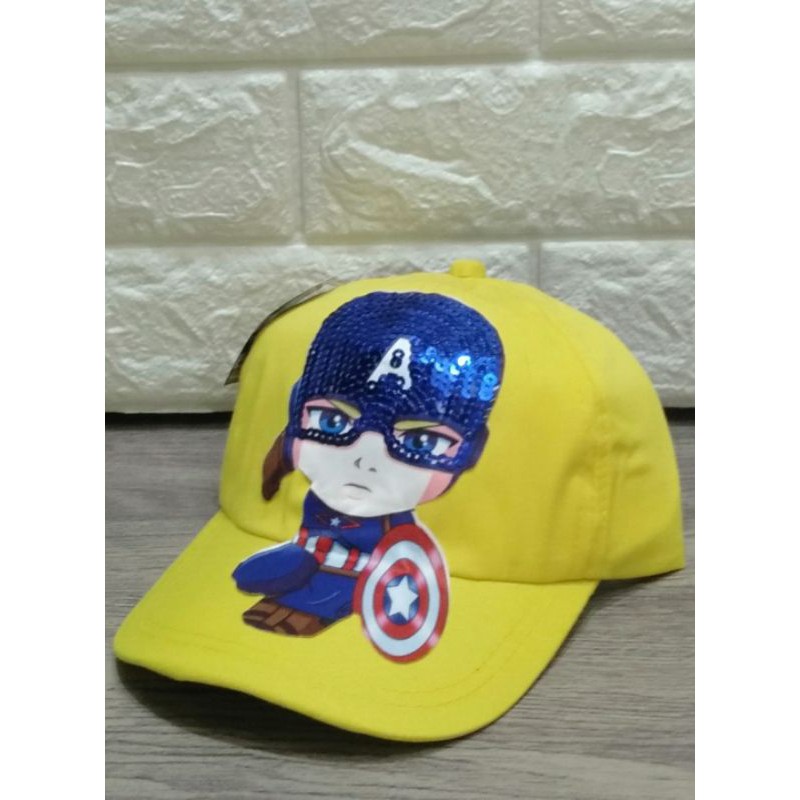 Topi anak karakter captain america semua Avenger led (nyala)bisa dipakai umur 1-10tahun