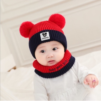 Topi Kupluk Anak Bayi Laki-Laki  Perempuan Pompom / Topi Kupluk Haopenyou  Bayi Perempuan 0-6 Bulan Lucu Gaya Korea Unisex