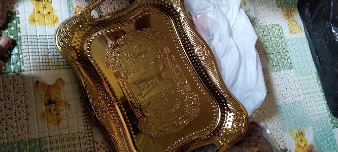 [ Cod ] Nampan Arab Persegi Sedang / Nampan Arab Stainless / Oleh Oleh Haji Dan Umroh