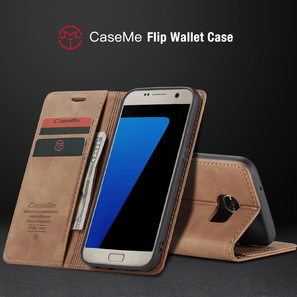 Samsung S7 S7 EDGE Case Caseme Cover Leather Wallet sarung - Hitam