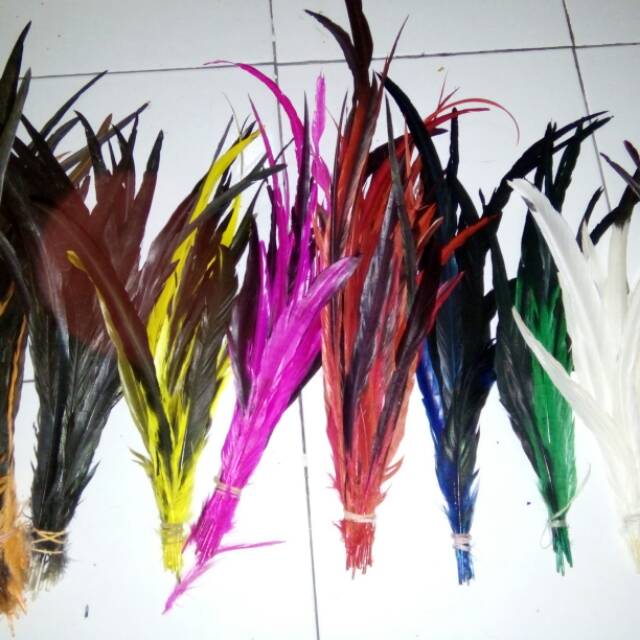 Lancur pendek warna warni 15-22 cm/ Bulu ayam Lancur isi 10 biji