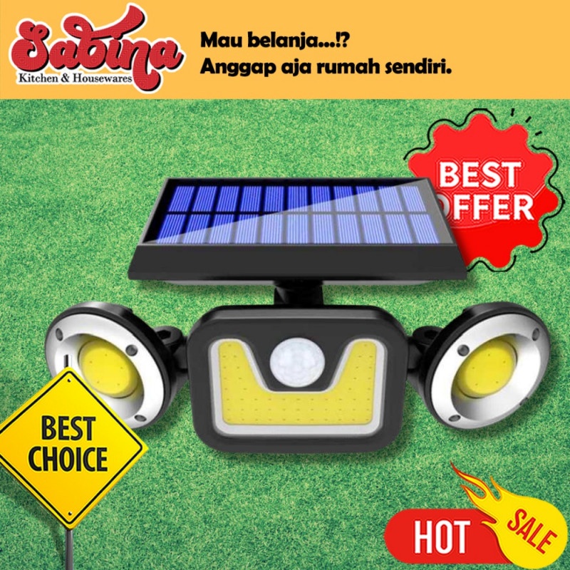 Lampu Dinding Taman Jalan Outdoor Solar Panel Sensor Gerak 83COB LED