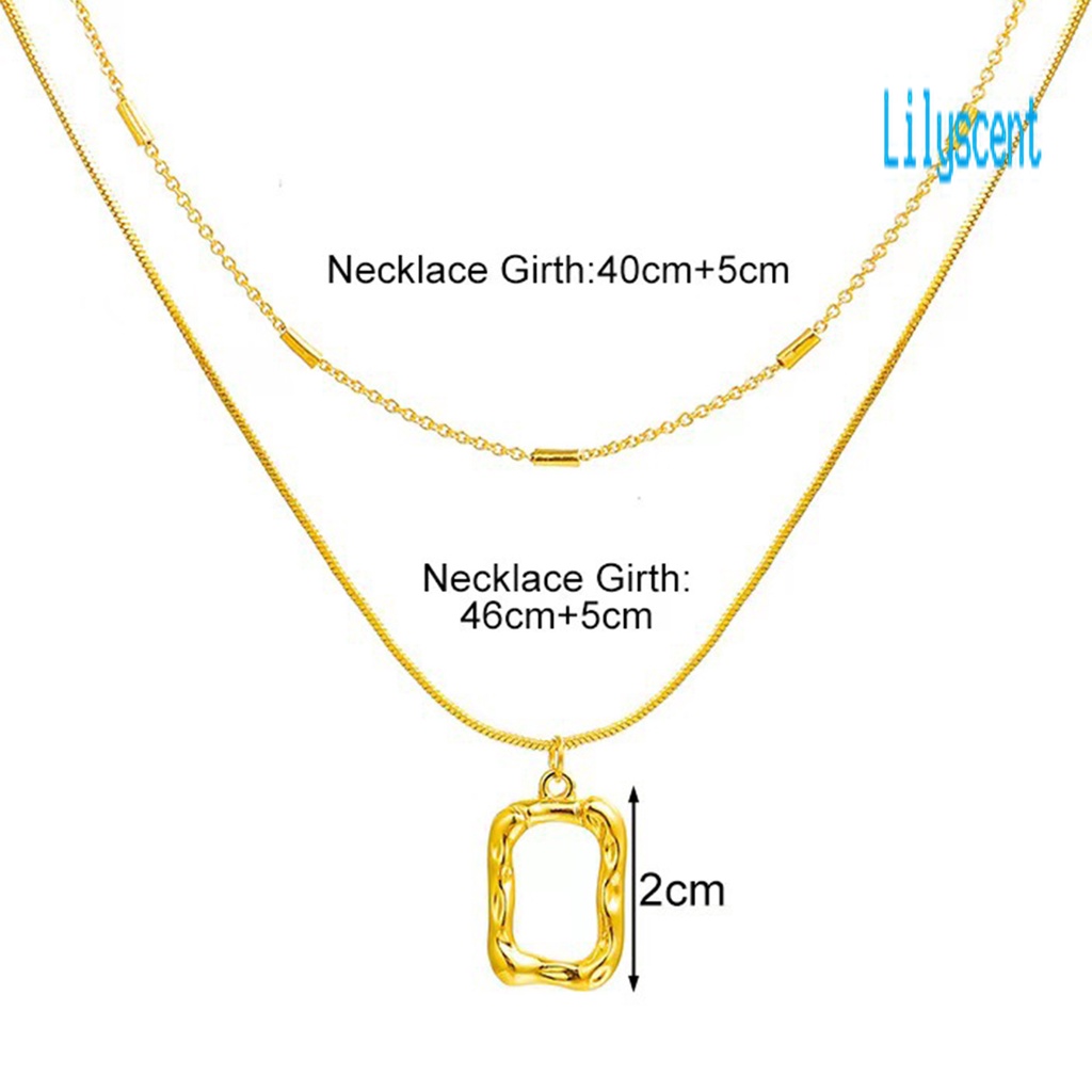 Kalung Liontin Bentuk Oblong Bahan Stainless Steel Warna Solid Untuk Wanita