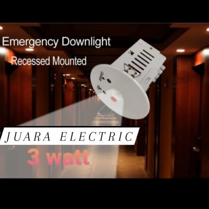 Lampu downlight emergency 3 watt LED COB Body Putih Plafon