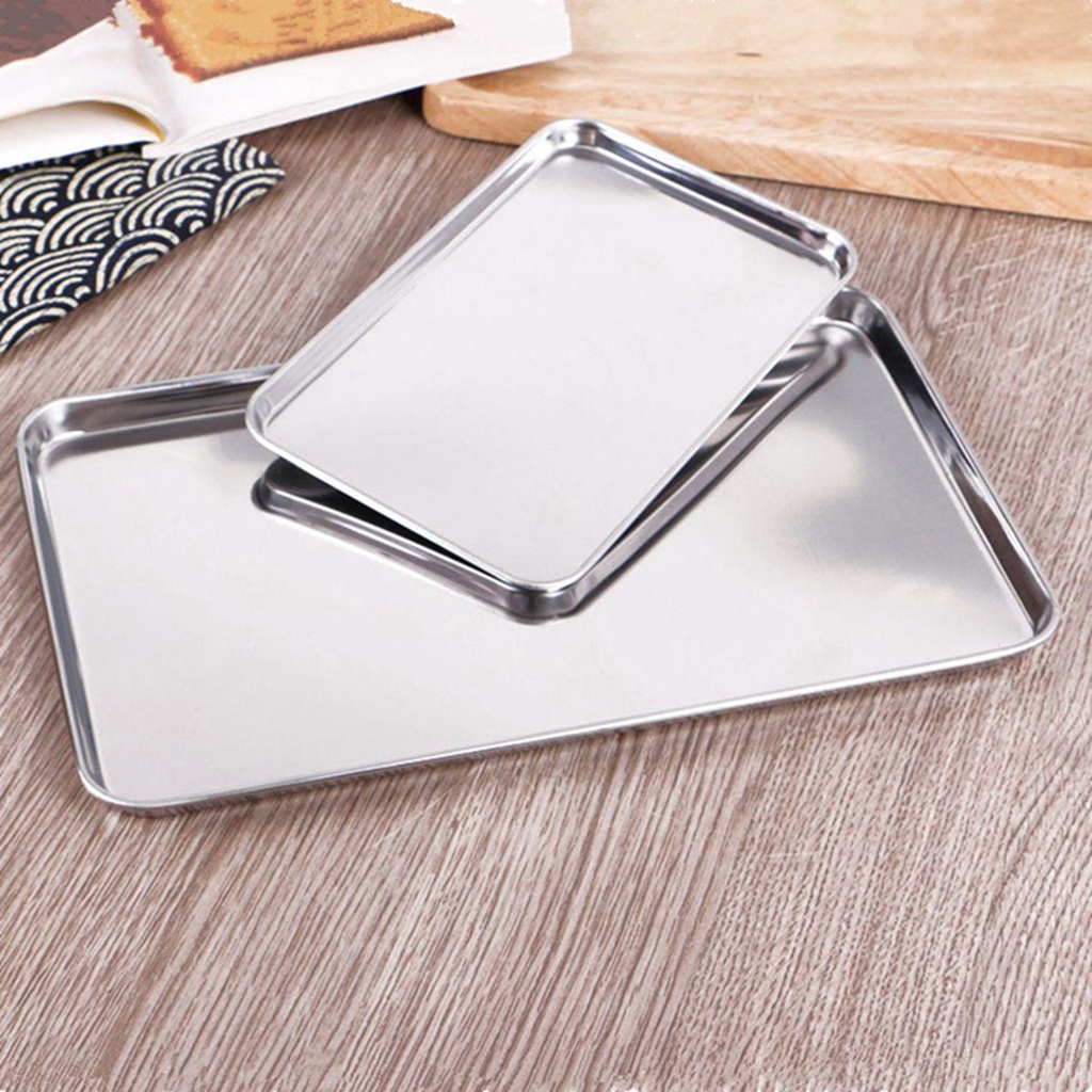 Quinton Baking Tray Storage Pastry Persegi Panjang Kokoh Heavy Duty Piring Buah Piring Kue