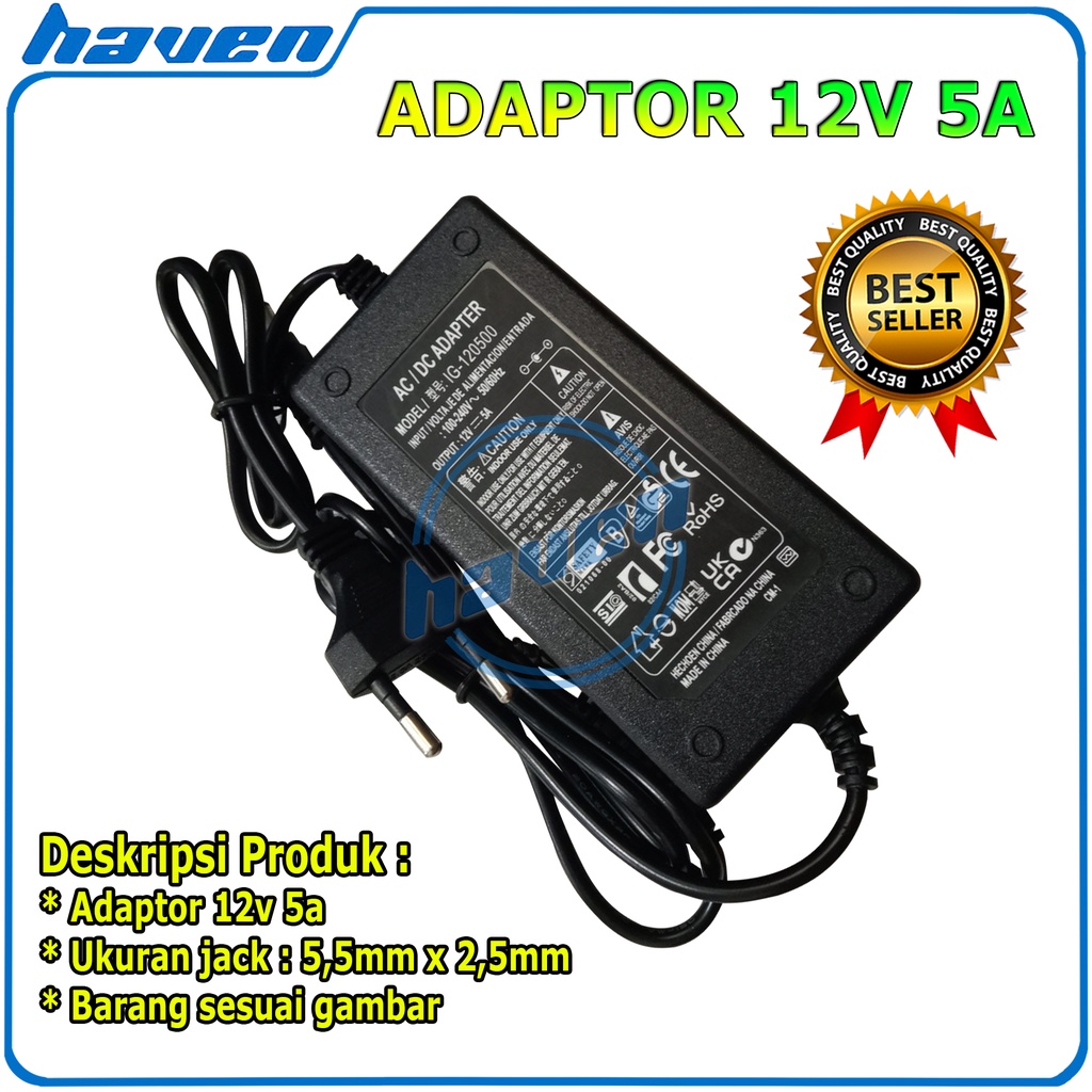 Adaptor 5a 12v Murni Switching Adaptor CCTV 12V 5A Adaptor CCTV 12V 5A