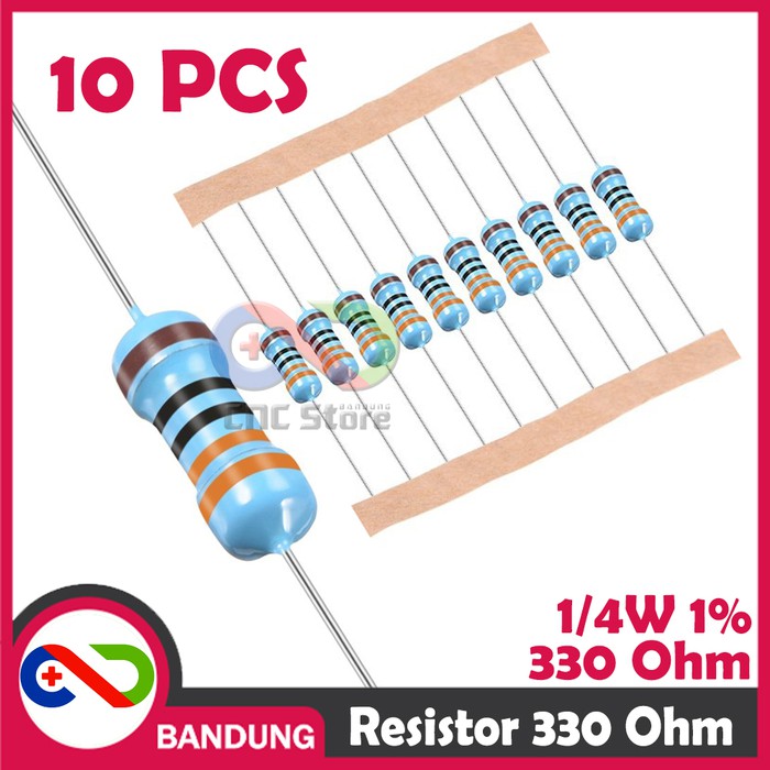 10X RESISTOR 330 OHM 1/4W 1% METAL FILM