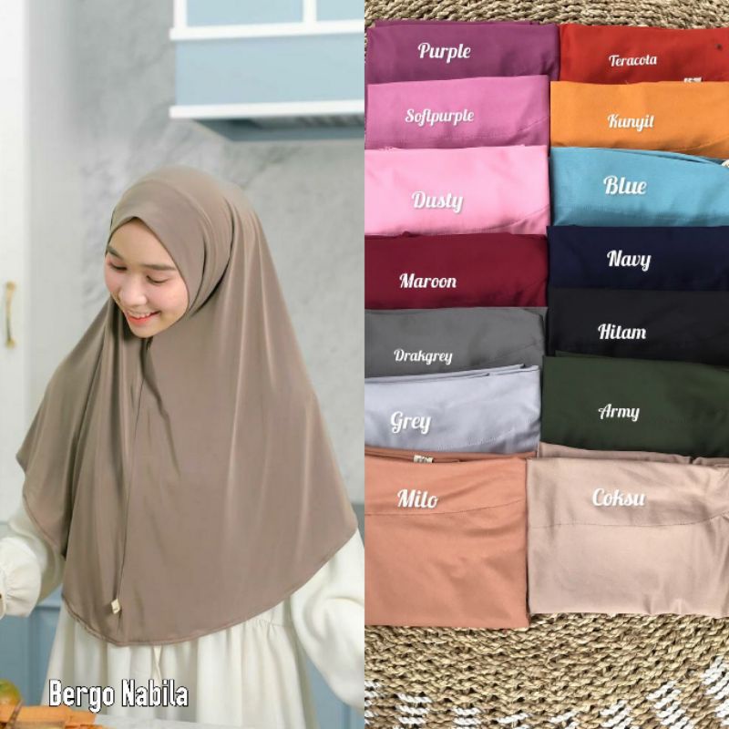 Bergo Nabila // Bergo Hanin Simpel // Bergo jersey