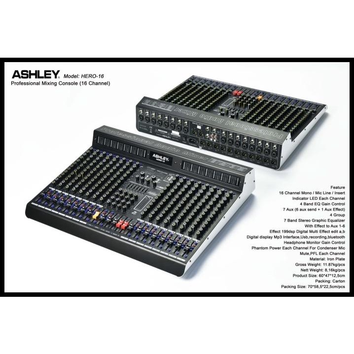 Mixer Ashley Hero 16 / Hero16 16 Channel Original Ashley