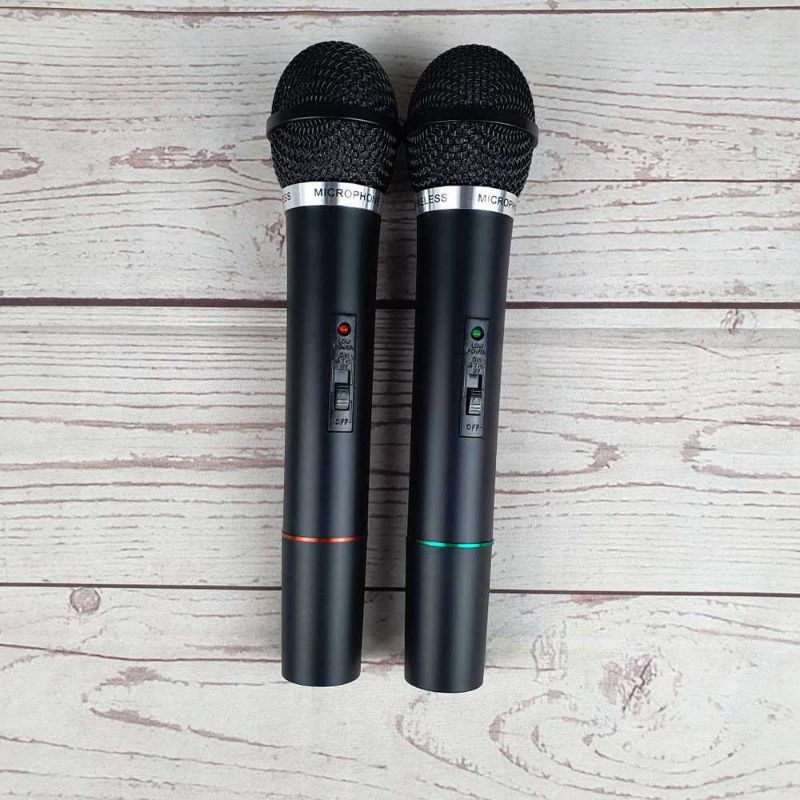 MIC WIRELESS VOKAL KARAOKE DUA MICROPHONE ORIGINAL MIC TANPA KABEL MICROPHONE WIRELESS