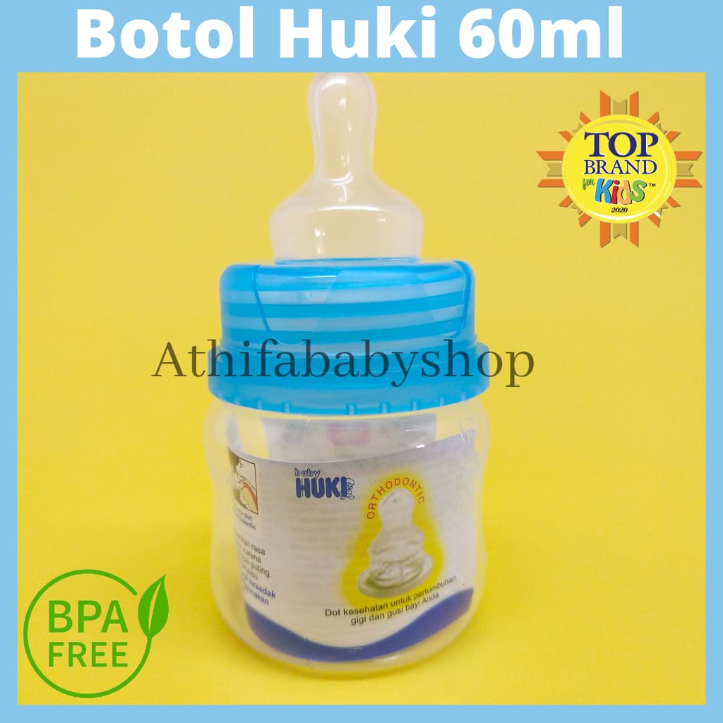 Botol Susu Dot Bayi 60ml HUKI NEWBORN Kecil Baru Lahir Dot Susu Bayi Botol ASI Perah Tempat ASIP