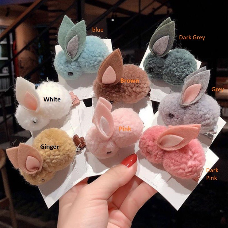 Jepit Rambut Korean Kelinci Berbulu/hair accessories