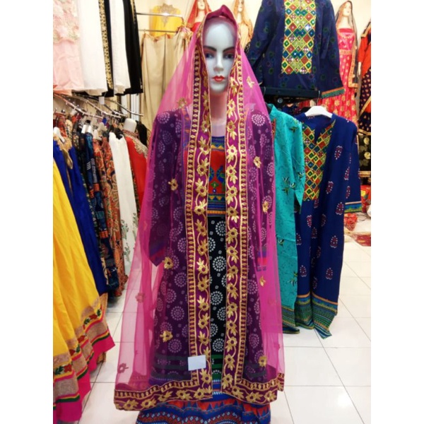 Selendang india ori / dupatta india / selendang pengantin indial-B