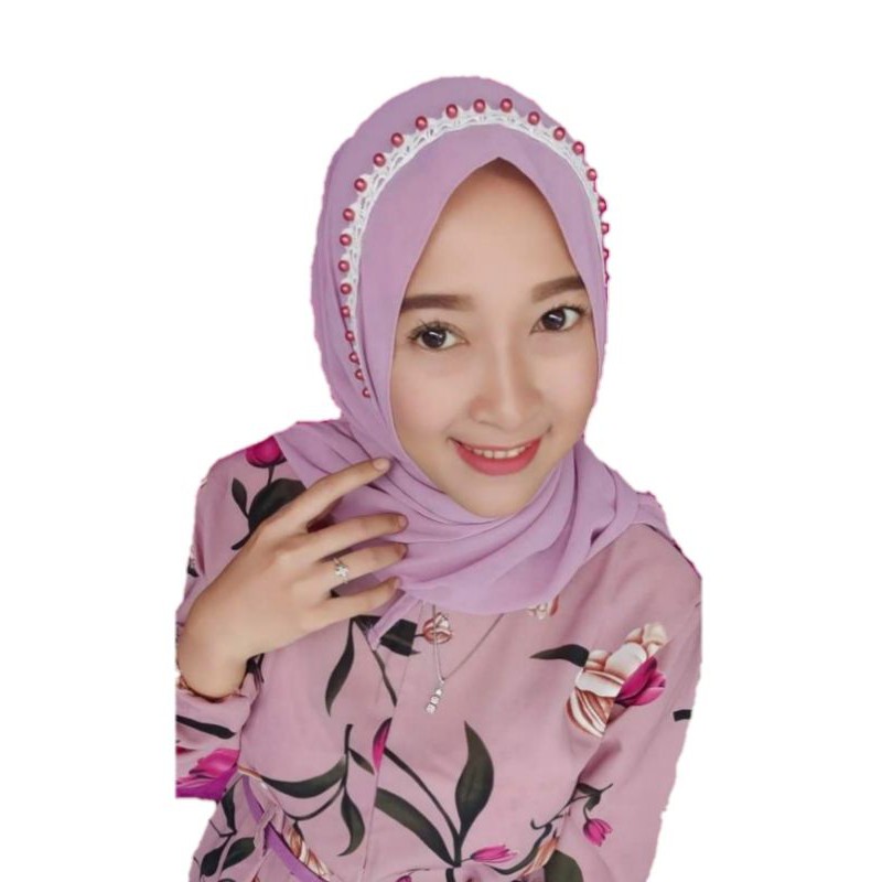 HIJAB mutiara Pasmina tali renda
