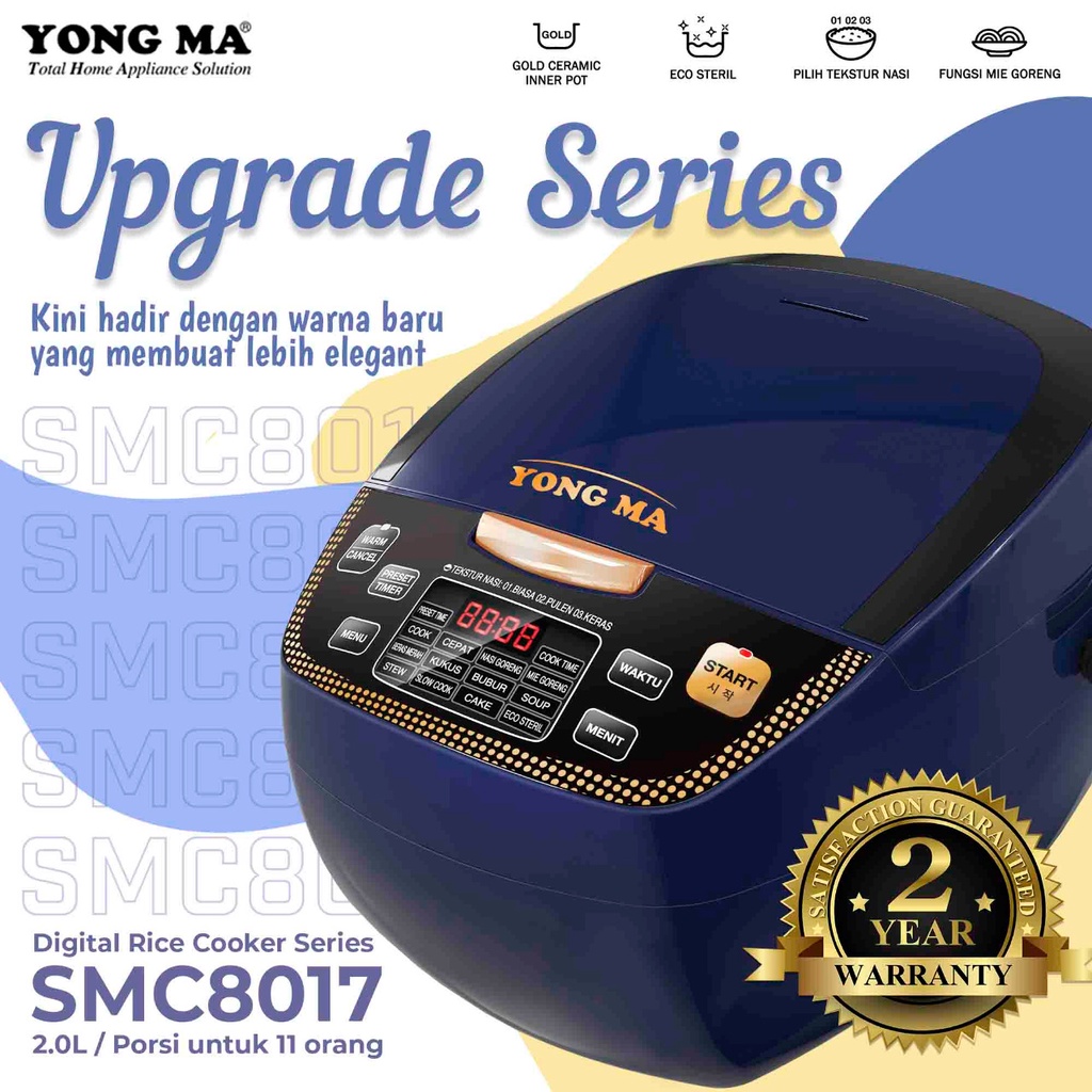 Rice Cooker Magic Com Digital Yong Ma YongMa 2 Liter SMC 8017 / SMC 8017 N /SMC8017 Upgrade Series