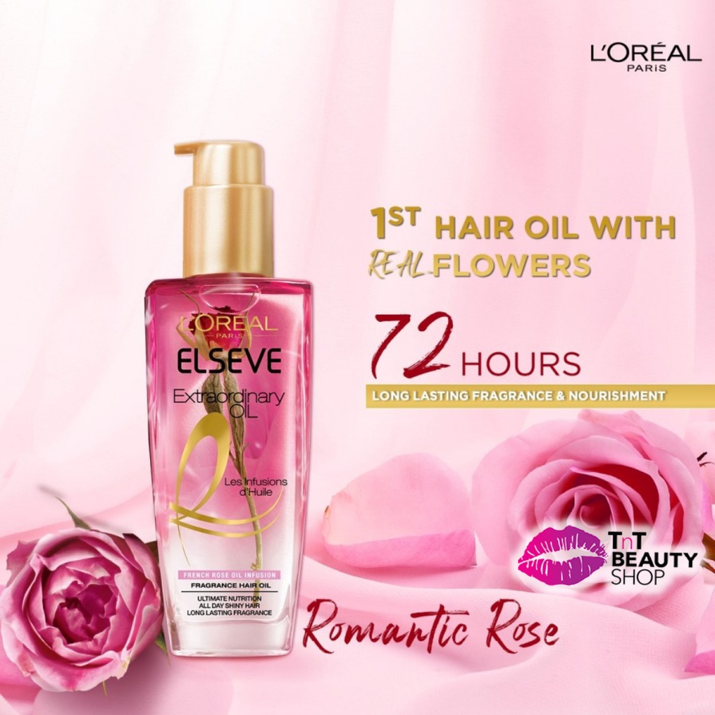 ★ BB ★ L'Oreal Paris Elseve Extraordinary Oil Rich - Rose - Lavender - Eclat Imperial - Jasmine | Hair Treatment Serum - 100ml - Loreal Perawatan Rambut