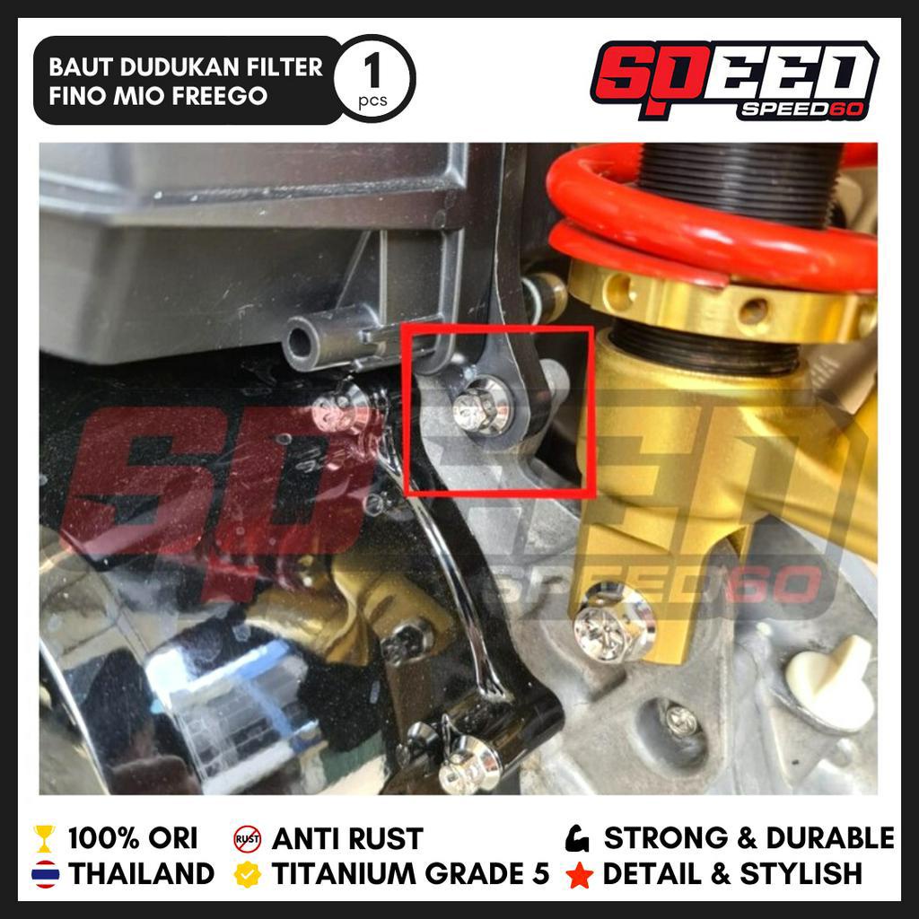 Baut Dudukan Filter Mio M3 Mio J Fino 125 Baut Titanium Grade 5 Thailand King Nut